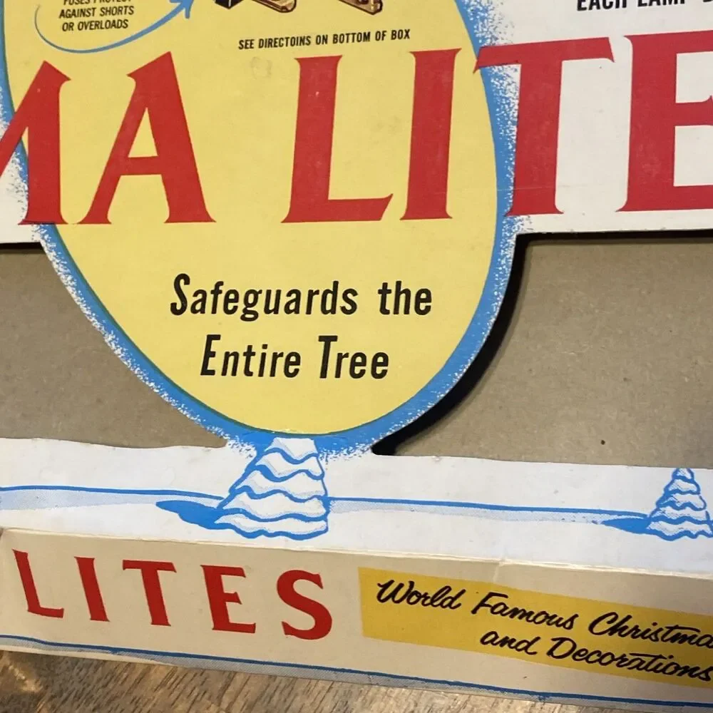 Vintage Noma Lites BOX ONLY Large 20”x11” Westinghouse Lamps Colorful Santa